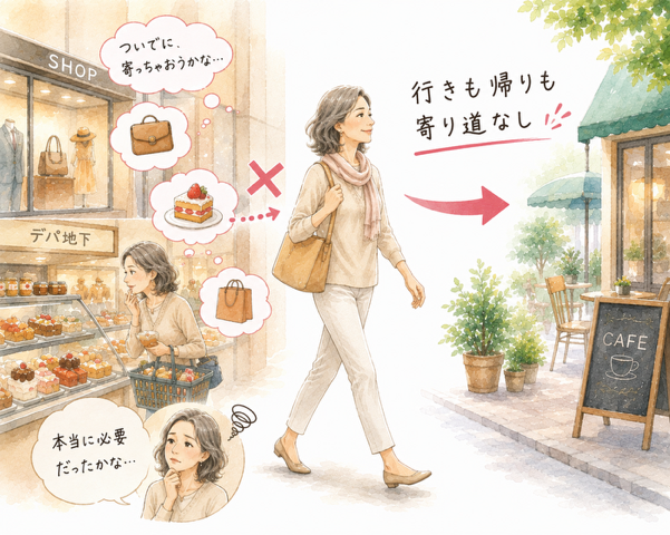 行きも帰りも寄り道なし